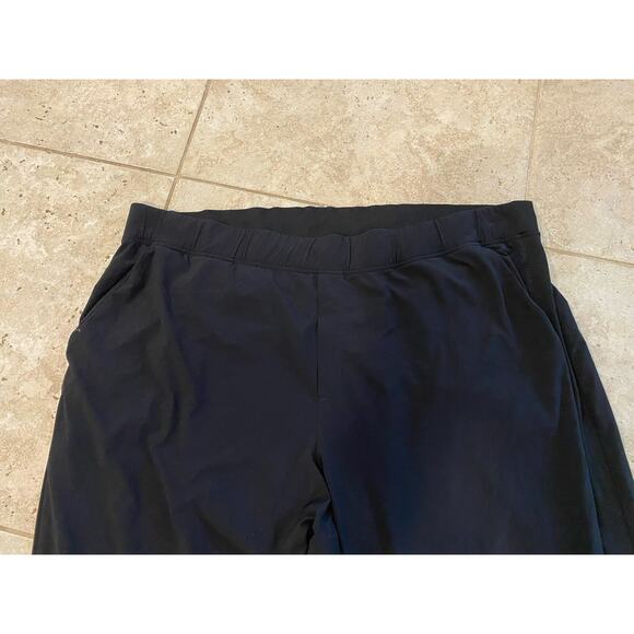 Athleta Black Ankle Pants Womens Plus Size 24 Pull-On Easy Care 46x26 Crop - Picture 2 of 5